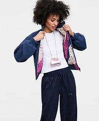 Women's Reversible Bomber Jacket, Macy's Exclusive- Molly Rogers Capsule Collection