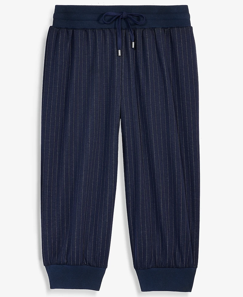 Women's Pinstripe Drawstring Jogger Pants, Macy's Exclusive- Molly Rogers Capsule Collection