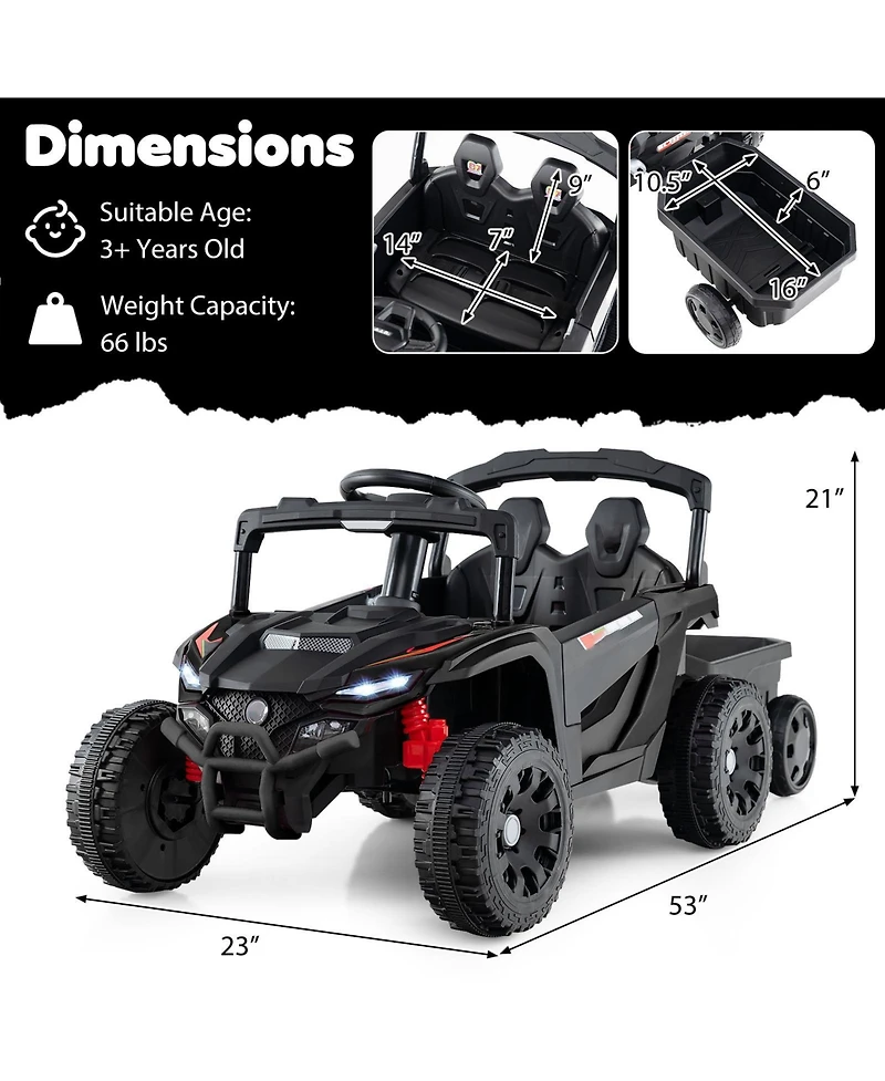 Slickblue 12V Electric Ride On Tractor with Parent Remote for Kids