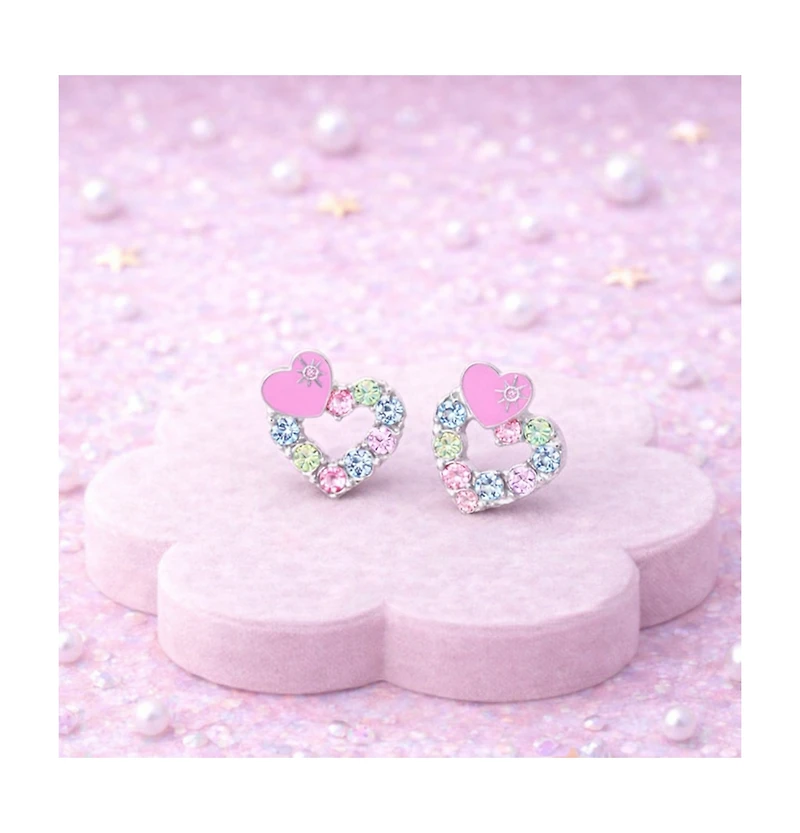 Chanteur Girls Heart Hypoallergenic Earrings with Surgical Titanium Screwbacks
