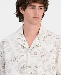 Guess Men's Allover Embroidery Button-Up Shirt