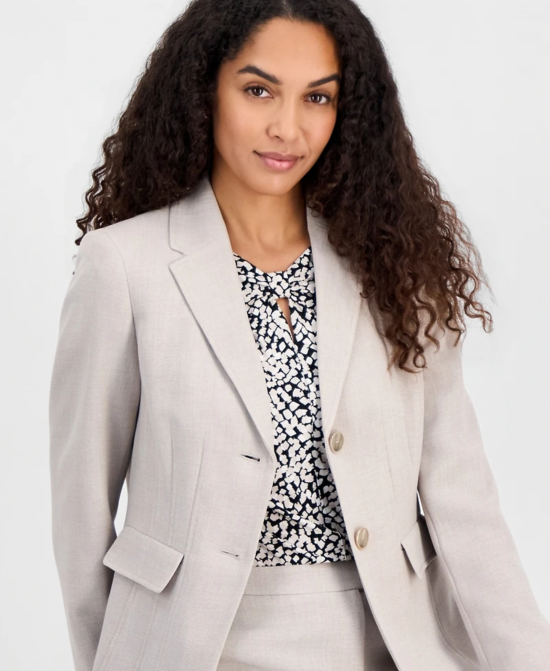 Kasper Petite Notch Collar Two Button Jacket
