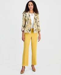 Kasper Women's Open-Front Palm-Print Jacket