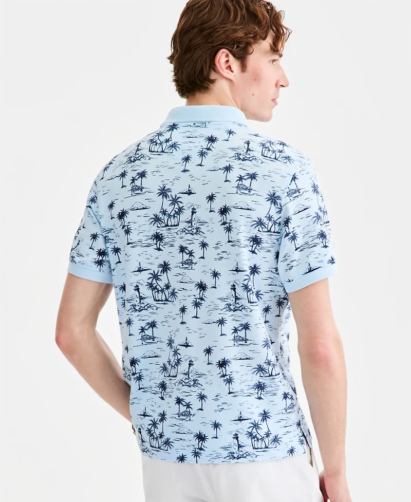 Club Room Men's Tropical Scene Toile Pique-Knit Polo, Macy's Exclusive - Print