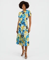 Kasper Women's Printed Tiered Midi Dress