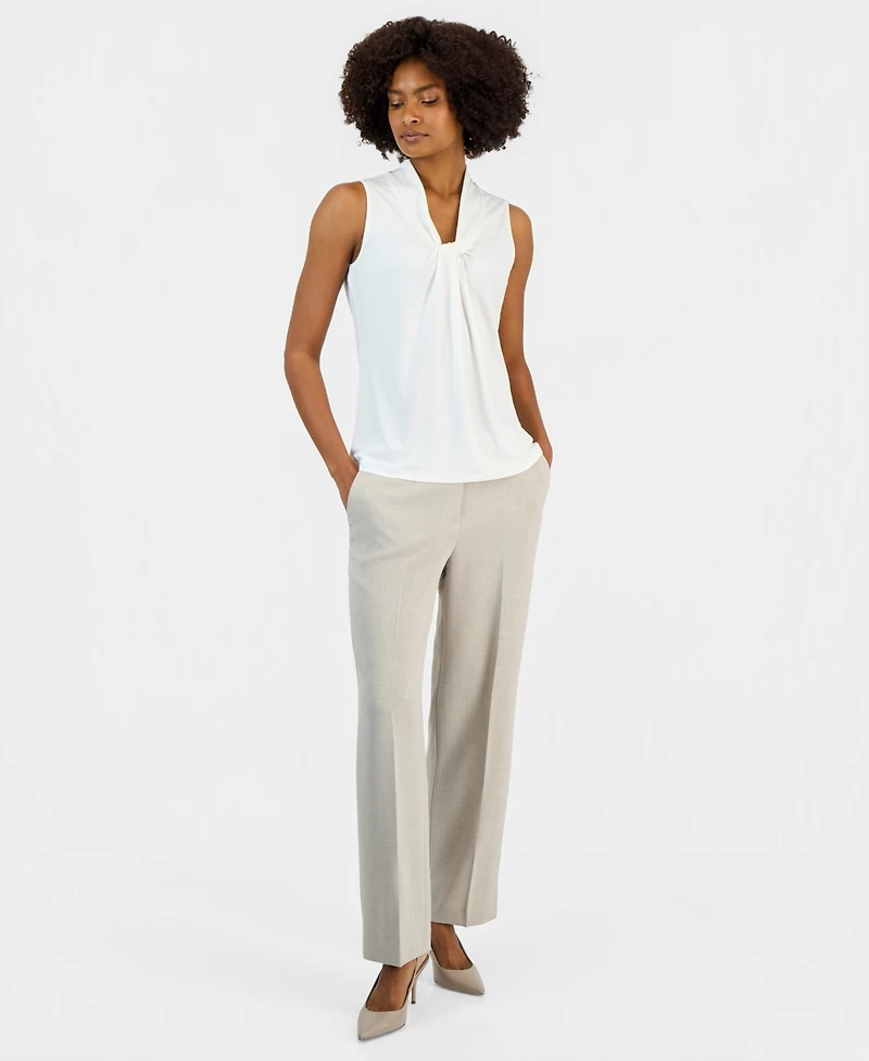 Kasper Women's Sleeveless Knotted V-Neck Top