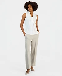 Kasper Women's Sleeveless Knotted V-Neck Top