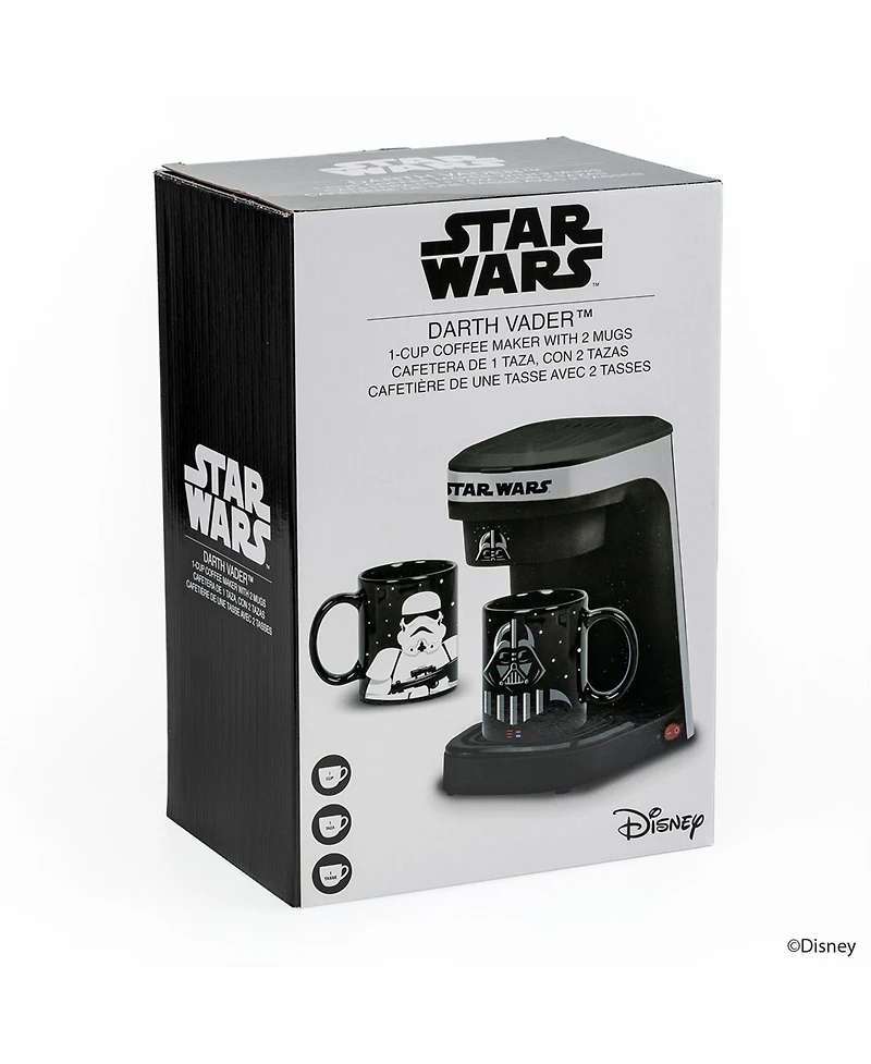 Uncanny Brands Star Wars Darth Vader and Stormtrooper Single Cup Coffee Maker Gift Set with 2 Mugs - Kitchen Appliance