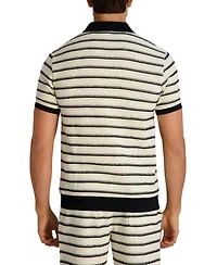 Karl Lagerfeld Paris Men's Short-Sleeve Stripe Knit Polo Shirt