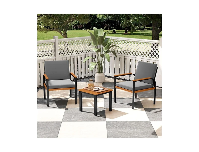 Slickblue 3-Piece Patio Conversation Furniture Set with Coffee Table