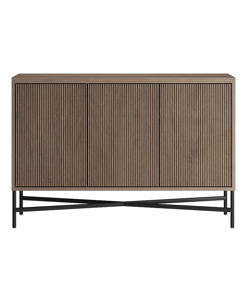 Hudson & Canal Brighton 48" Wide Rectangular Fluted Buffet Table