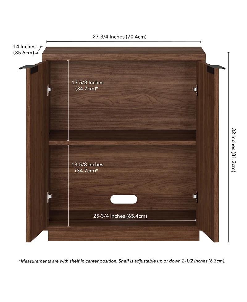 Hudson & Canal Mansfield 28" Wide Rectangular Fluted Accent Cabinet