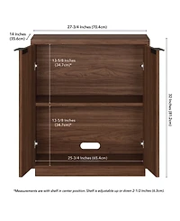 Hudson & Canal Mansfield 28" Wide Rectangular Fluted Accent Cabinet