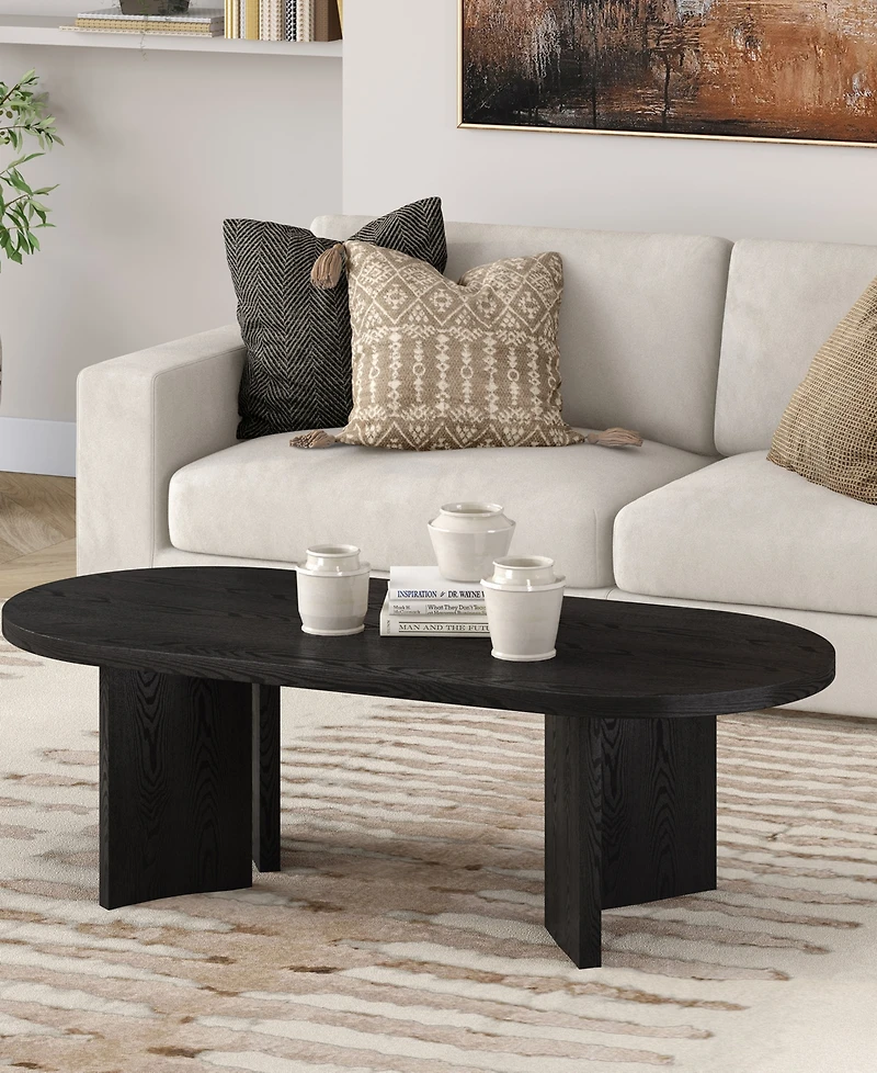 Hudson & Canal Alma 48" Wide Oval Coffee Table