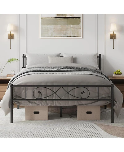 gaomon Metal Bed Frame, Unique Fist Design Headboard and Footboard, Platform Bed with Under Storage, No Box Spring Needed