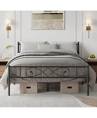 gaomon Metal Bed Frame, Unique Fist Design Headboard and Footboard, Platform Bed with Under Storage, No Box Spring Needed