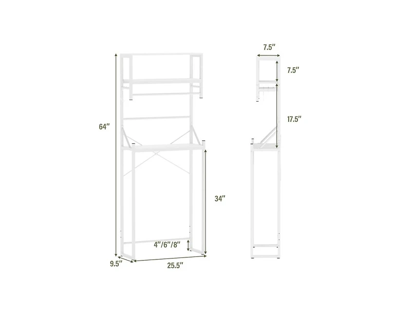 Slickblue 3-Tier Over the Toilet Storage Rack with Towel Holder