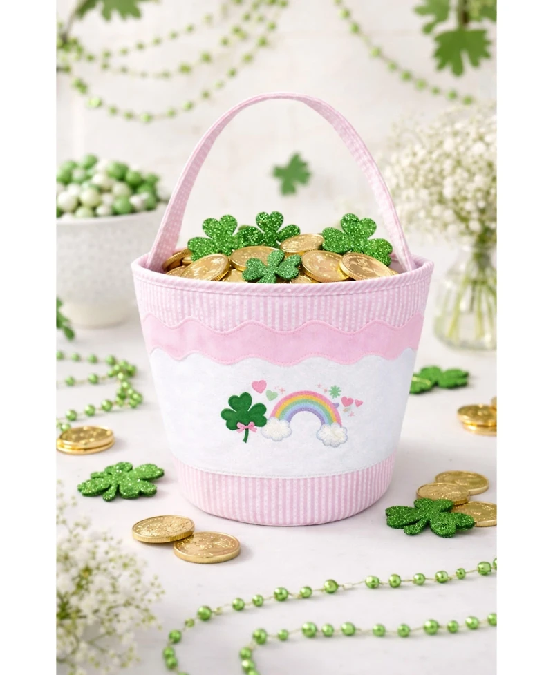 Bits & Bows Girls Rainbow Shamrock Gift Tote