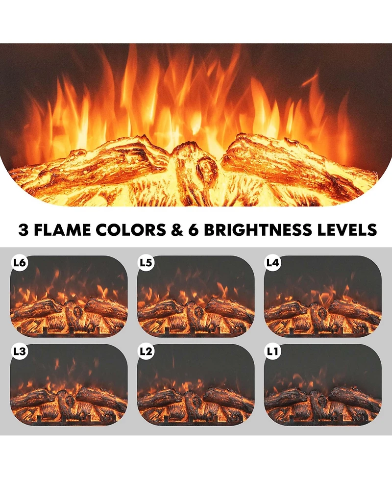 Costway 26 Inch Recessed Electric Fireplace heater W/ Remote Control