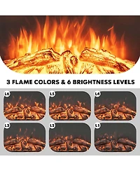 Costway 26 Inch Recessed Electric Fireplace heater W/ Remote Control