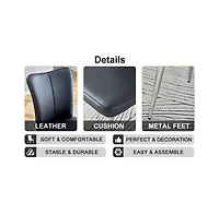 Modern minimalist dining chairs, black Pu leather curved backrest and seat cushions, electroplated metal chair legs, suitable for restaurants, bedroom