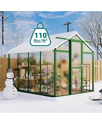 gaomon Walk-In house, Polycarbonate Panels, Adjustable Roof Vent & Sliding Door, Aluminum Frame, Garden & Patio