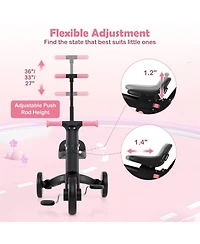 Mecale 4-in-1 Foldable Toddler Tricycle with Push Handle with Adjustable Seat