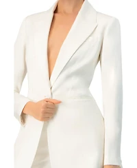 Ivonne Women's Single Button Cotton Blazer