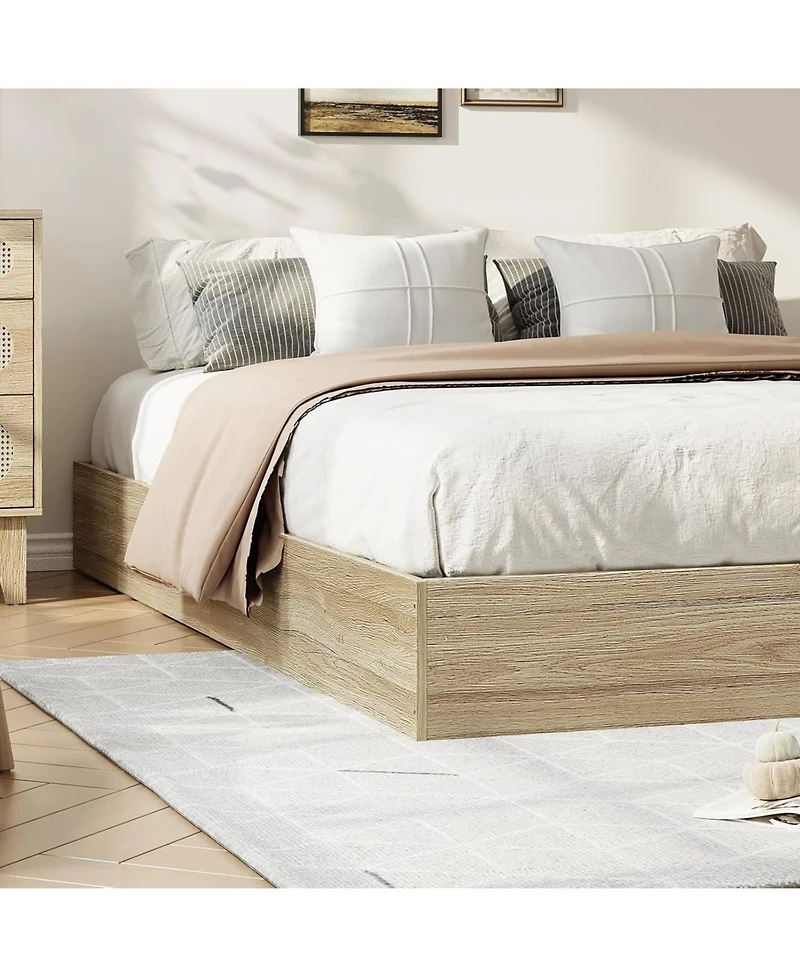 gaomon Wood Platform Bed Frame with Wooden Slat Support- No Box Spring Needed- Easy Assembly- Durable Burlywood Finish
