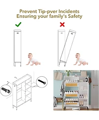 gaomon Shoe Cabinet with 3 Flip-out Drawers Natural Rattan Freestanding Shoe Organizer with 4 Open Shelves Side Cabinet Hidden Wood Shoe Rack