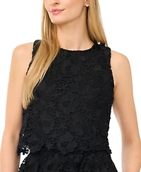 CeCe Women's Lace Crew Neck Top