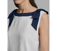 Karl Lagerfeld Paris Petite Boat Neck Top