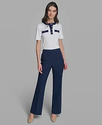 Karl Lagerfeld Paris Petite Mid-Rise Sailor Pants