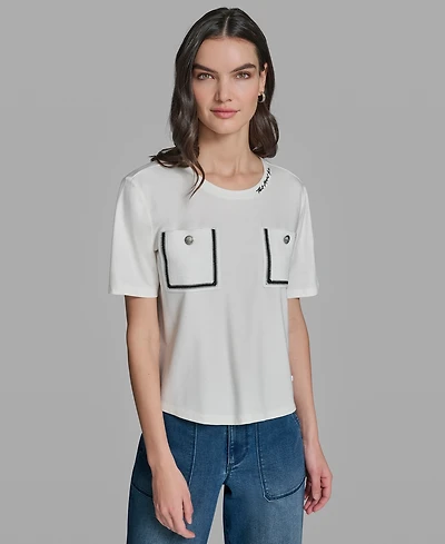 Karl Lagerfeld Paris Petite Short-Sleeve T-Shirt