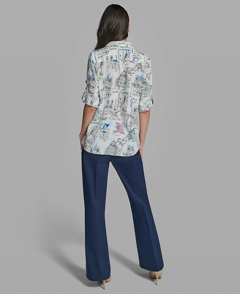 Karl Lagerfeld Paris Petite Long-Sleeve Shirt