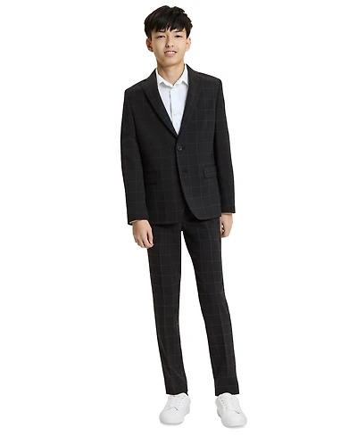 Kenneth Cole Boys' 8-20 Window Black Suit