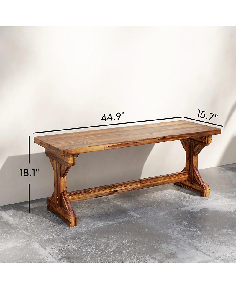 Outsunny Outdoor Wooden Bench, Rustic Garden Bench Loveseat
