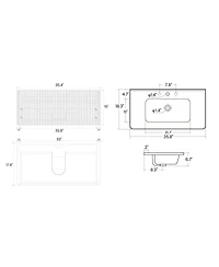 Sillysis 36'' Floating Bathroom Vanity with Integrated Ceramic Sink, Modern Wall Mounted Bathroom Vanity without Faucet, Pre-assembled