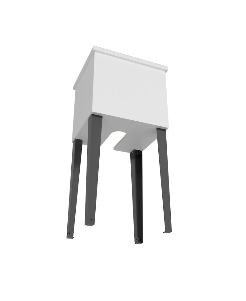 Fm Furniture Katy Compact Utility Sink with Metal Legs for Laundry Room