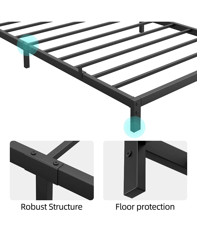 gaomon 6 Inch Twin Metal Platform Bed Frame Low-Profile No Box Spring 700 Lbs Load Capacity Easy Assembly Noiseless