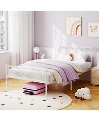 gaomon Metal Bed Frame Headboard Footboard Platform Steel Slats Easy Assembly No Box Spring.