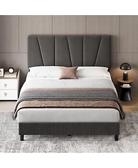 gaomon Bed Frame with Headboard-Strong Wooden Slats-Easy Assembly-No Box Spring Needed.