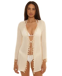 Becca Women's Caught The Net Tie-Front Cover-Up Tunic