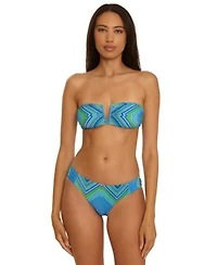 Becca Womens Summer Sunrise Brinley Bandeau Neck Top Moderate Coverage Swim Bottoms