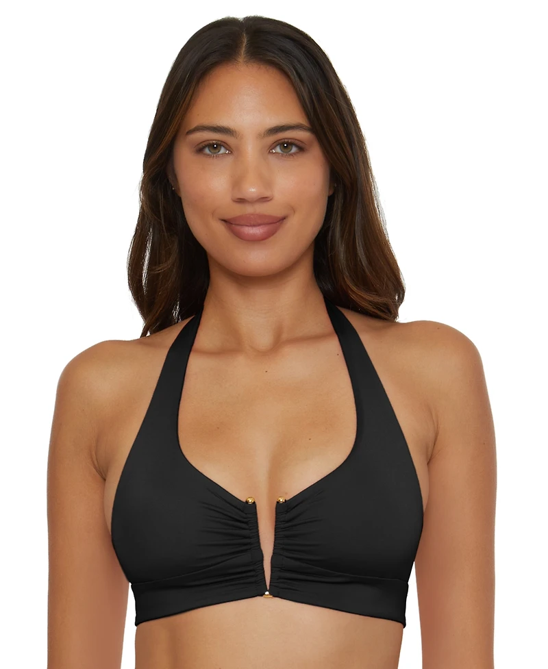Becca Women's V-Neck Halter Swim Top