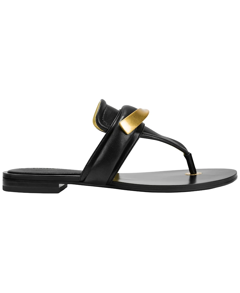 Donna Karan New York Women's Velvet Flat Thong Sandals