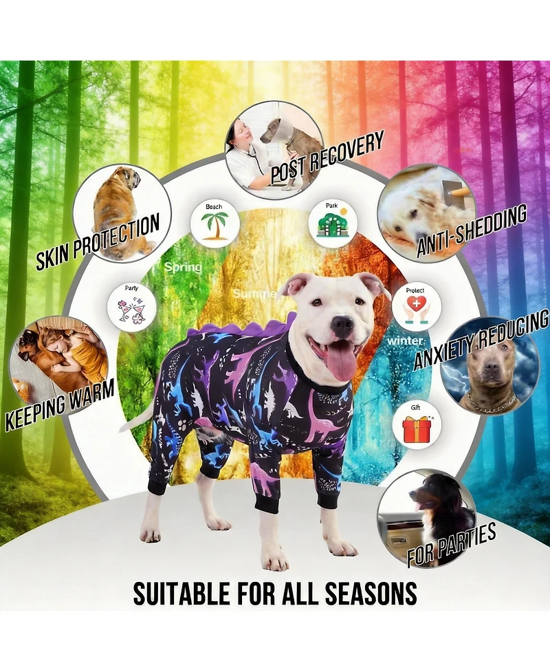 Aronkl Cotton Polyester Calming Dog Onesie for All Seasons - Stress Relief, Comfort