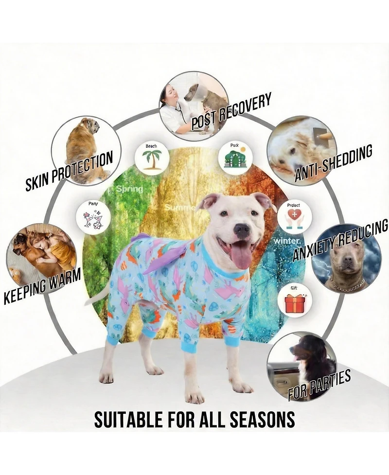 Aronkl Cotton Polyester Calming Dog Onesie for All Seasons - Stress Relief, Comfort, and Easy Care