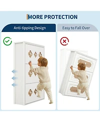 gaomon Shoe Cabinet with 3 Carved Flip Drawers, Crystal Handles, Storage Adjustable Shelf, Wooden Organizer