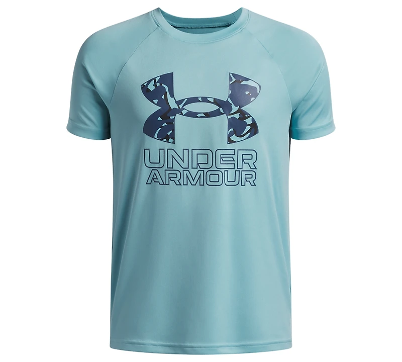 Under Armour Boys 7-20 Tech Hybrid Print Logo Graphic Short-Sleeve T-Shirt